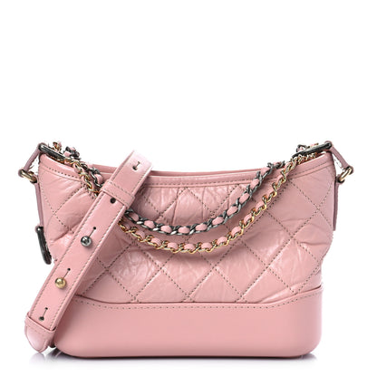 Chanel Aged Calfskin Quilted Small Gabrielle Hobo Pink 1 of 7