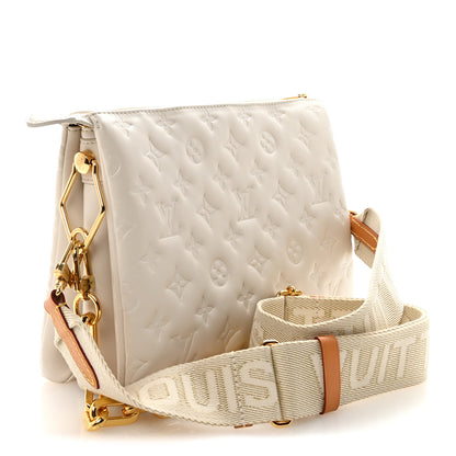 Louis Vuitton Lambskin Embossed Monogram Coussin PM White 3 of 9