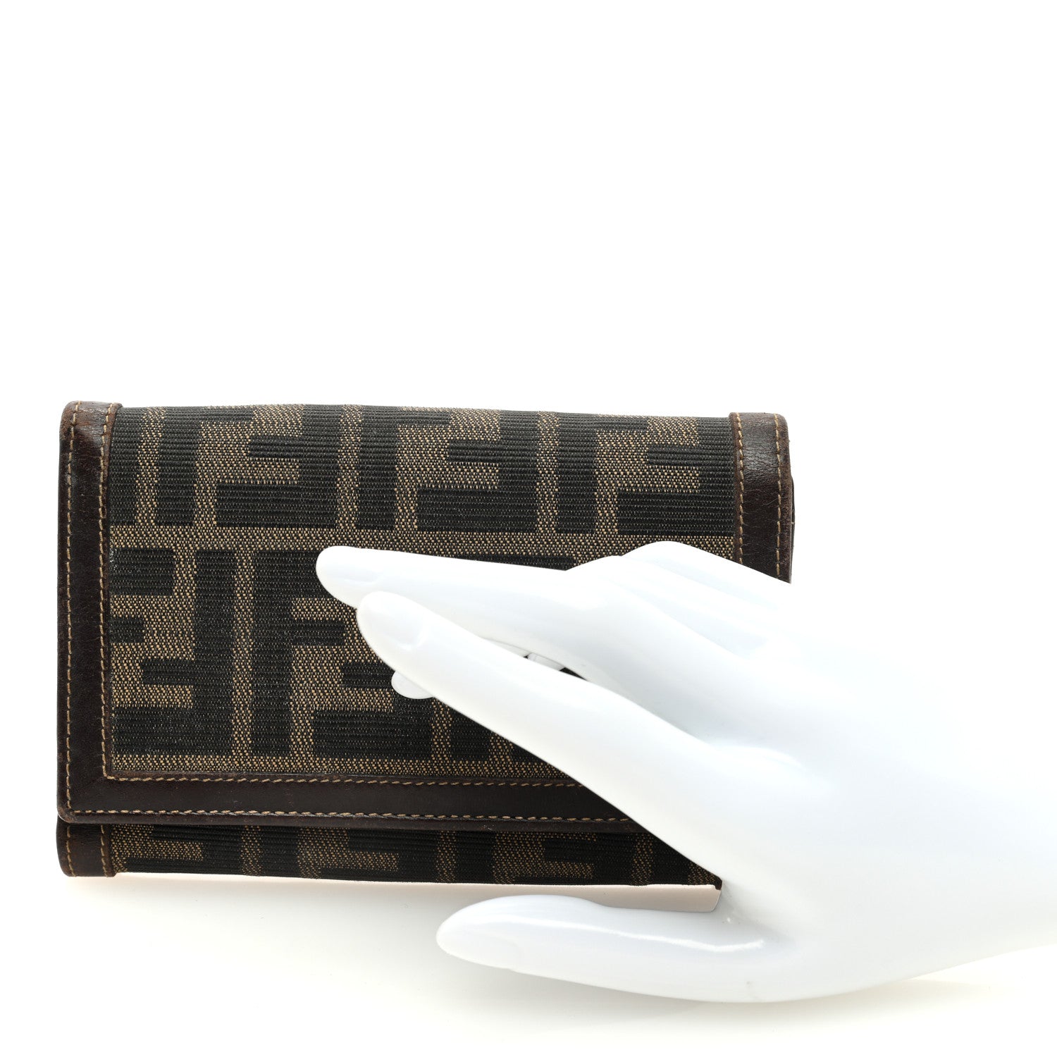 Fendi Zucca Compact Wallet Tobacco 2 of 6