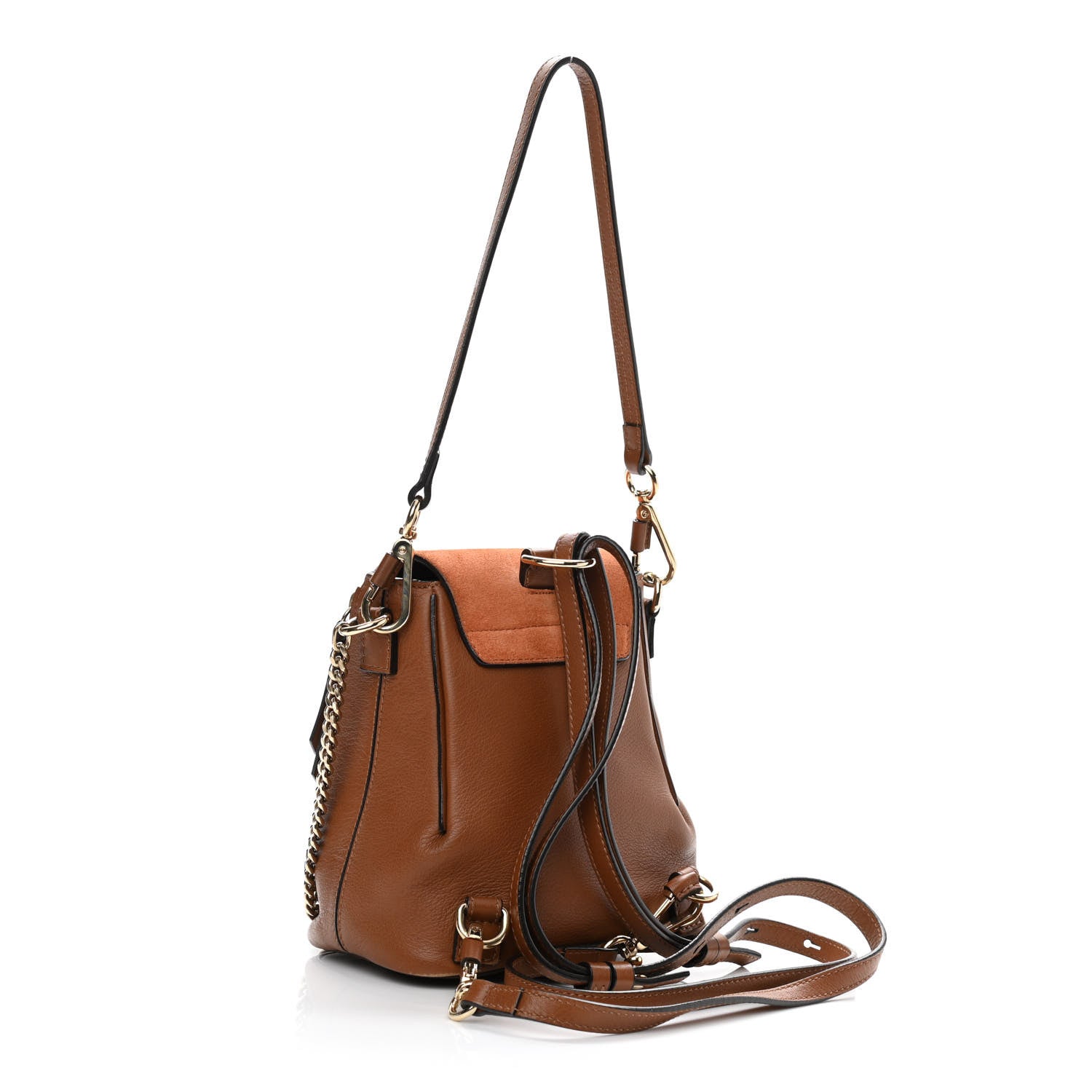 Chloe Suede Calfskin Mini Faye Backpack Tan 3 of 11