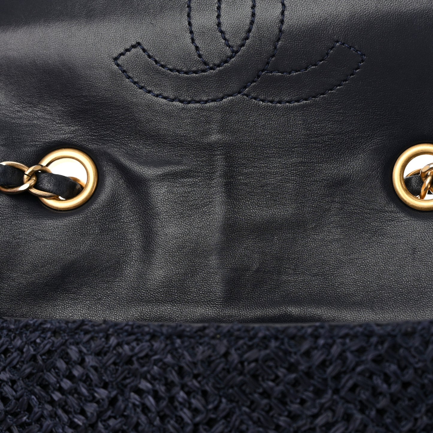 Woven Nylon Medium Single Flap Blue