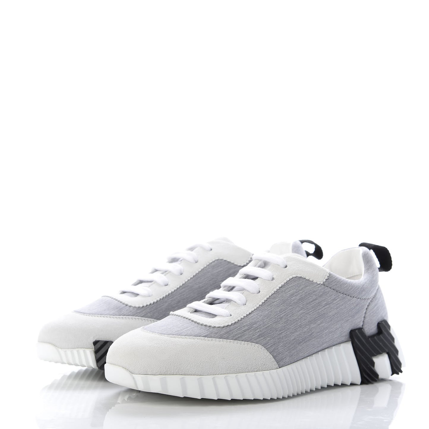 Technical Canvas Suede Goatskin Bouncing Sneakers 37 Gris White
