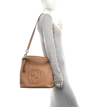 Gucci Pebbled Calfskin Large Soho Hobo Camelia 2 of 11