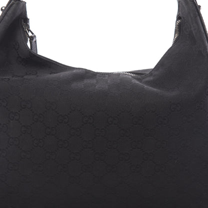 Gucci Monogram Medium Horsebit Chain Hobo Black 12 of 16
