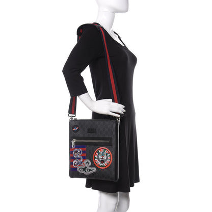 Gucci GG Supreme Monogram Night Courrier Flat Messenger Bag Black Multicolor 2 of 12