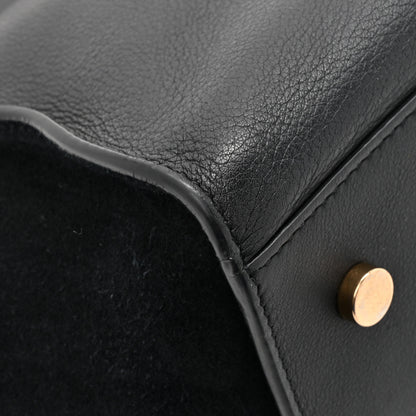 Saint Laurent Calfskin Suede Small Monogram Downtown Cabas Black 10 of 10