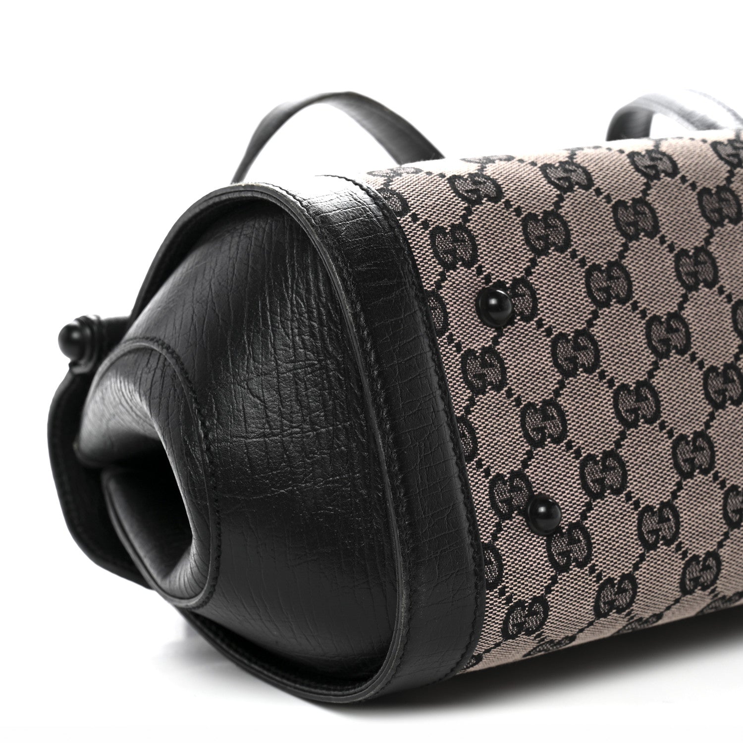 Gucci Monogram Bamboo Bullet Handbag Black 9 of 14