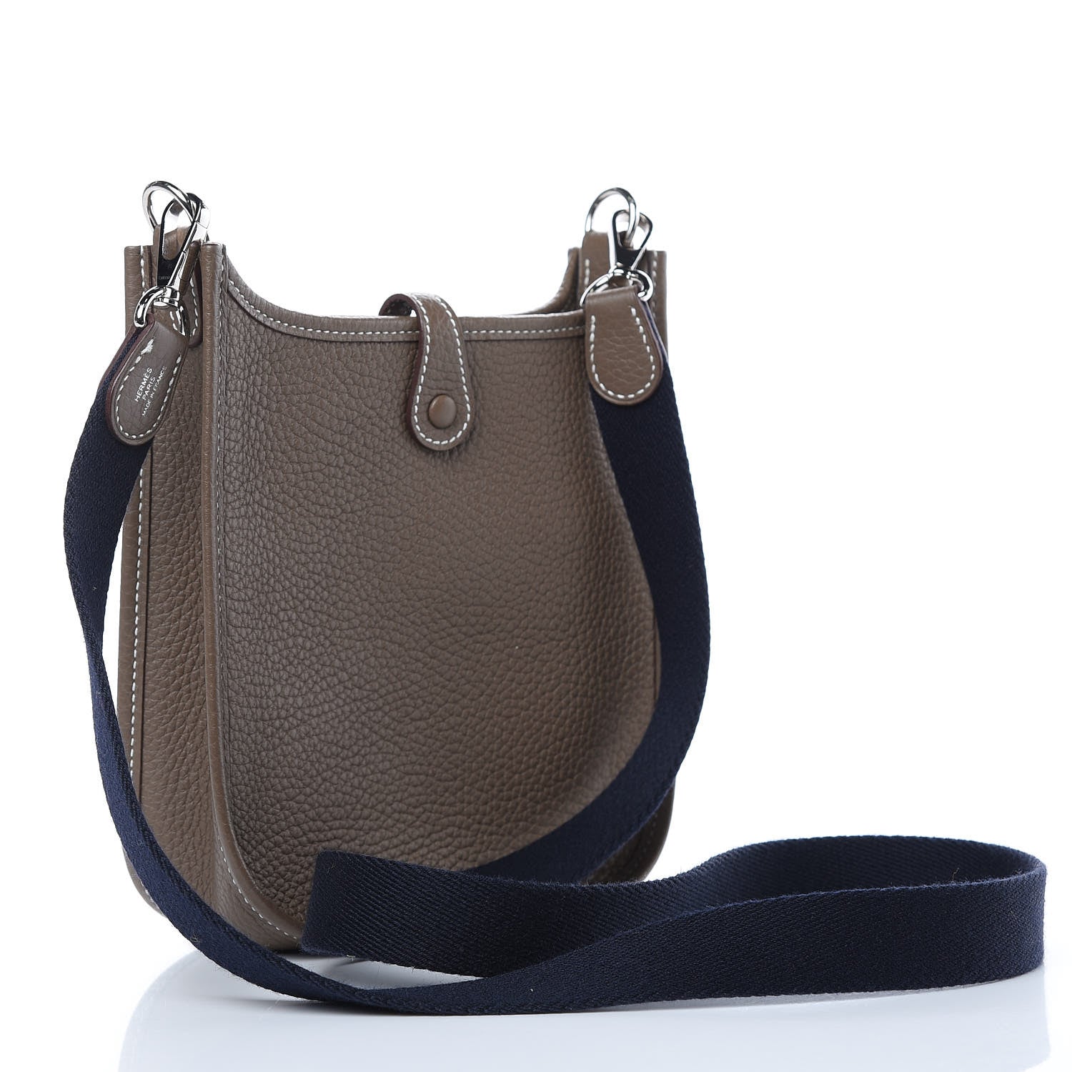 Hermes Taurillon Clemence Amazone Evelyne TPM Etoupe Bleu Indigo 3 of 11