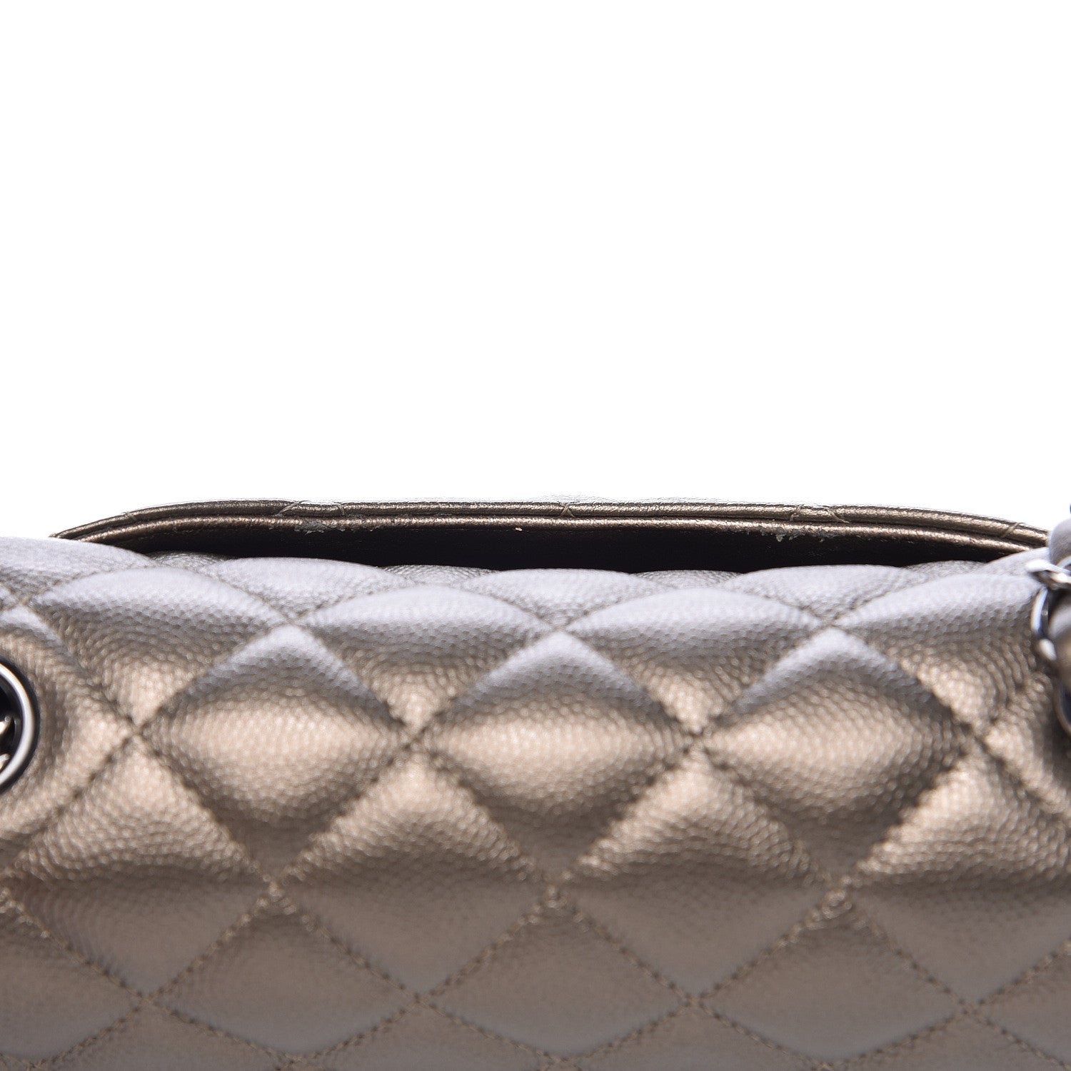 Chanel Metallic Caviar Quilted Mini Rectangular Flap Bronze 15 of 17