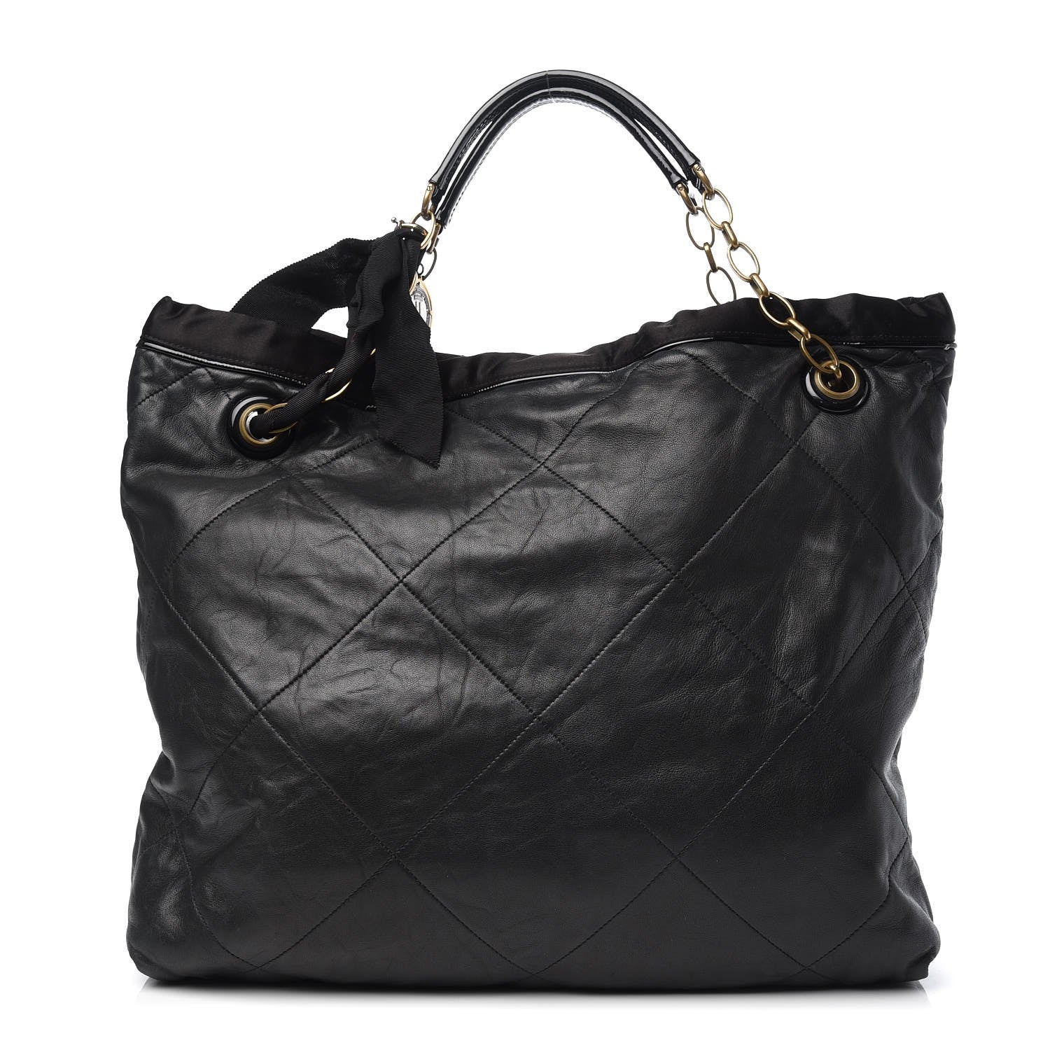 Lanvin Lambskin Quilted Amalia Cabas Tote Black 1 of 9