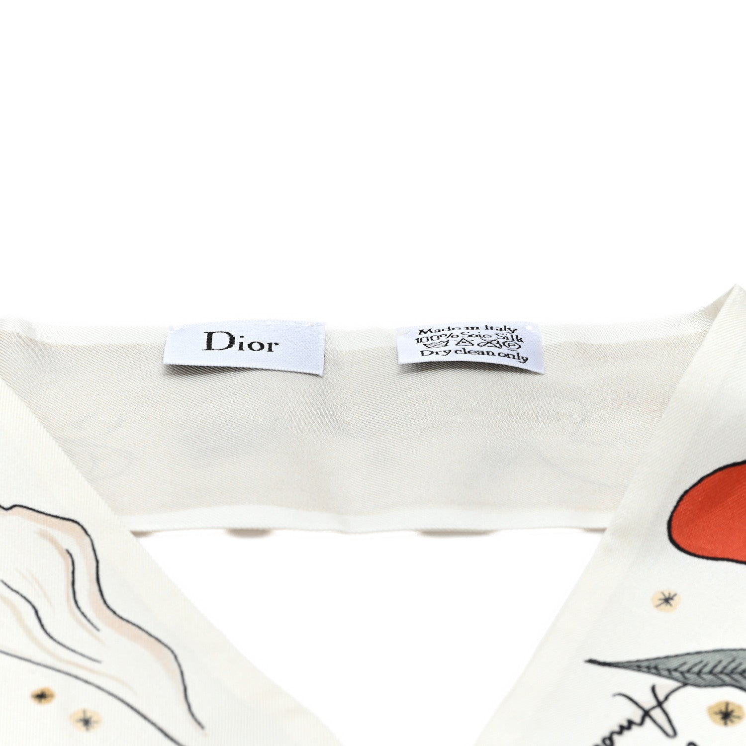 Christian Dior Silk ABCDior Mitzah "A" Scarf Off White 3 of 4