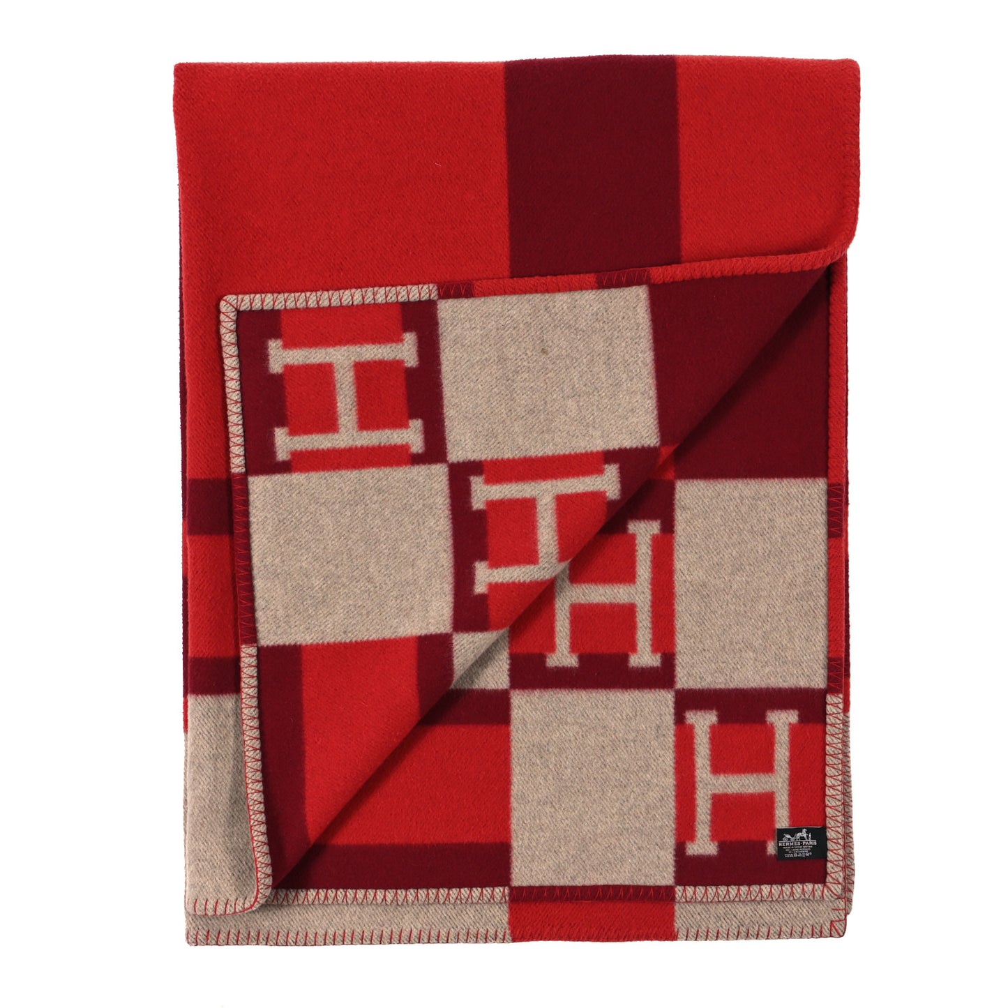 Wool Cashmere Avalon Bayadere Blanket Rouge