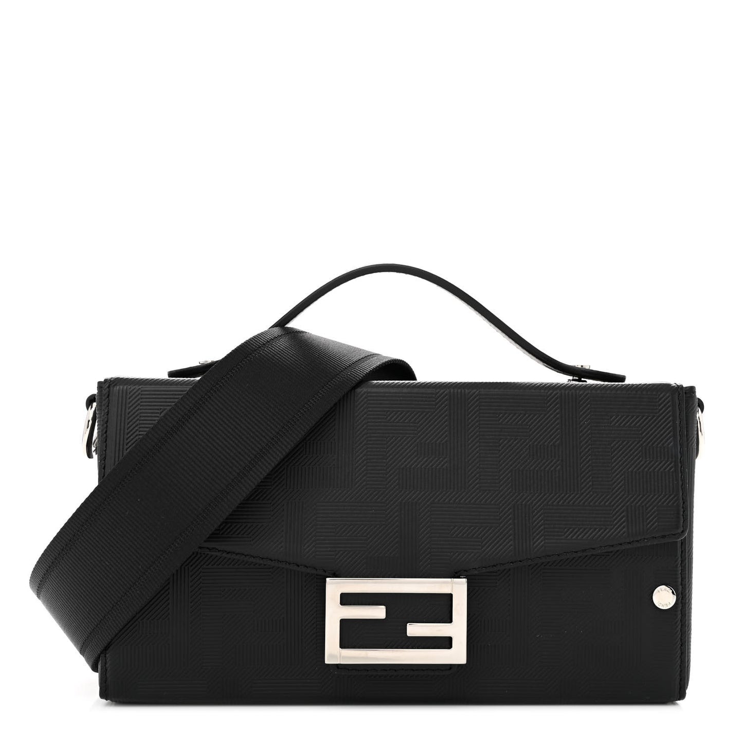 Vitello King FF Lines Embossed Baguette Soft Trunk Black