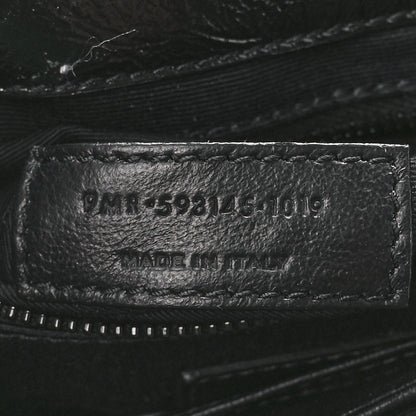Saint Laurent Crinkled Calfskin Matelasse Monogram Niki Chain Wallet Black 6 of 10