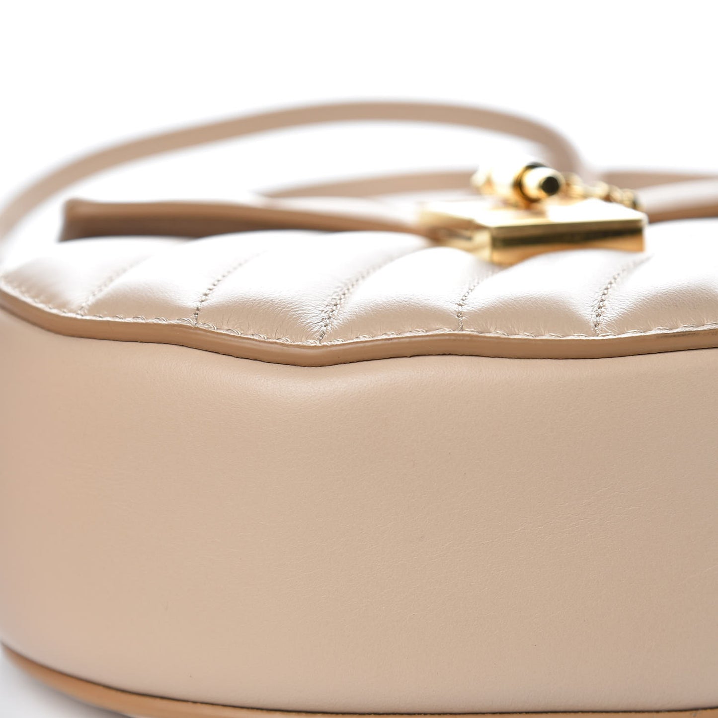 Calfskin Quilted Mini Drew Bijou Shoulder Bag Pearl Beige