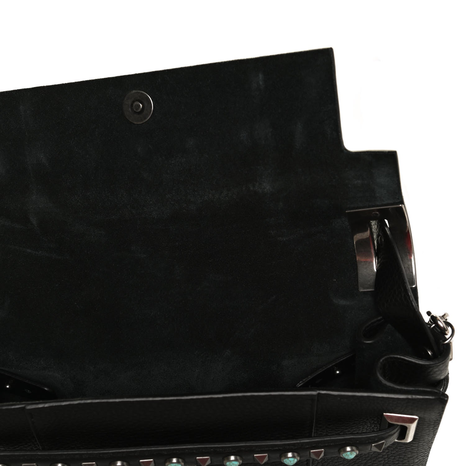Valentino Garavani Alce Calfskin My Rockstud Rolling Frame Bag Black 15 of 15