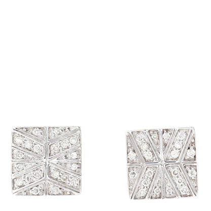 John Hardy Sterling Silver Diamond Modern Chain Square Earrings 1 of 4
