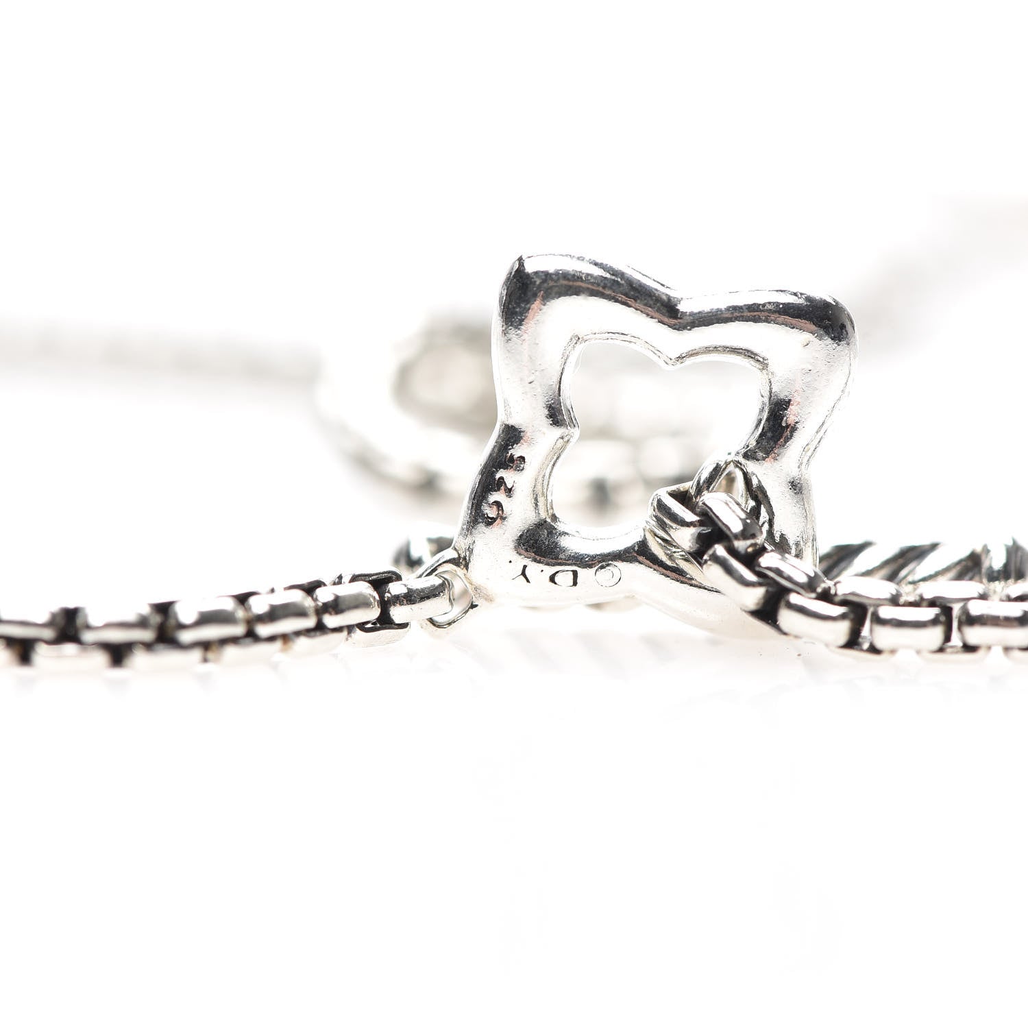 David Yurman Sterling Silver 25mm Quatrefoil Chain Necklace 4 of 4
