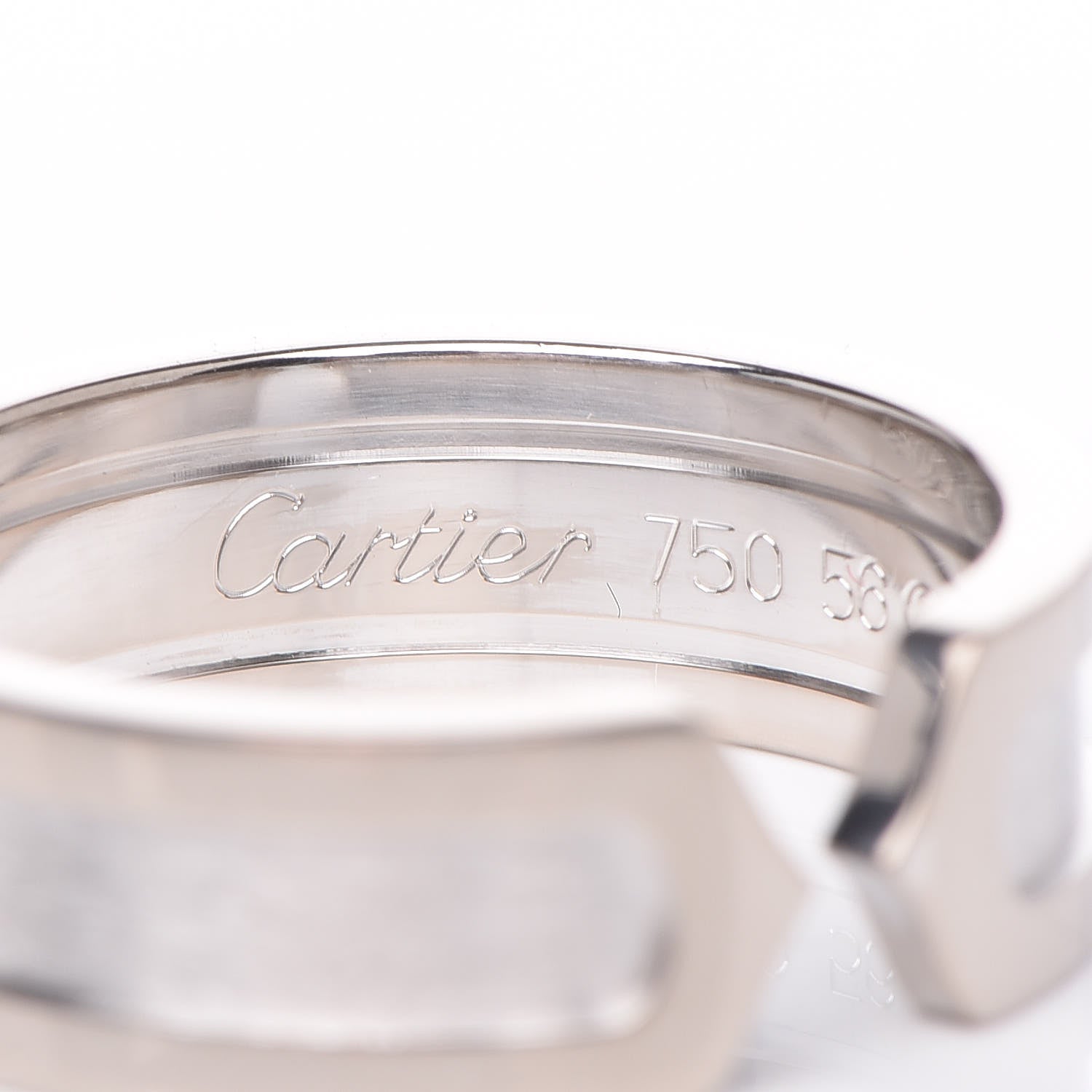 Cartier 18K White Gold 6.5mm C De Ring 56 7.25 4 of 6