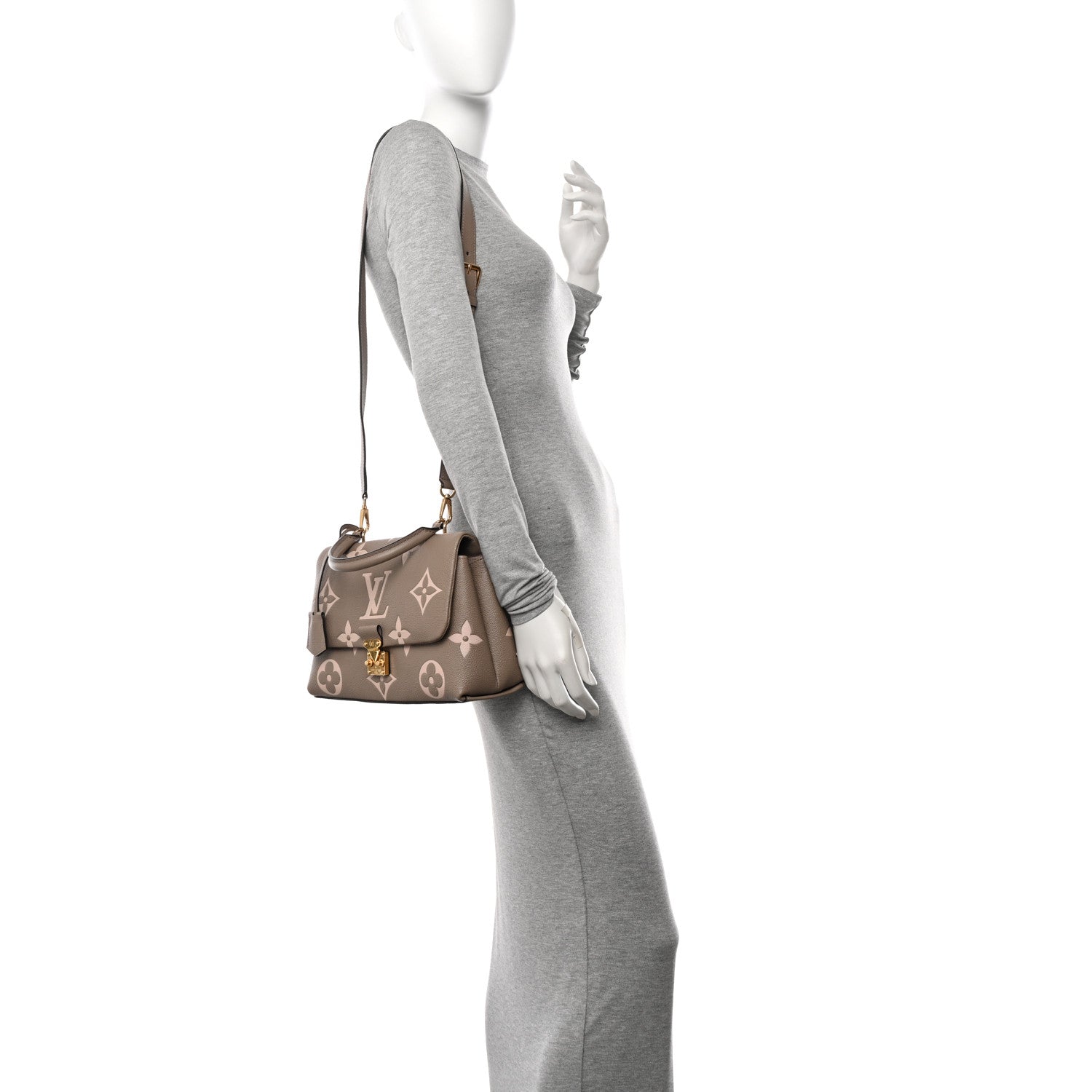 Louis Vuitton Empreinte Monogram Giant Madeleine MM Dove Grey Beige 2 of 9