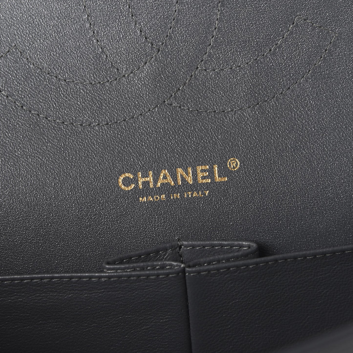 Lambskin Quilted Jumbo Double Flap Charcoal Grey