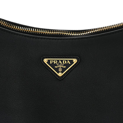 Prada Soft Calfskin Large Aimée Shoulder Bag Black 6 of 8