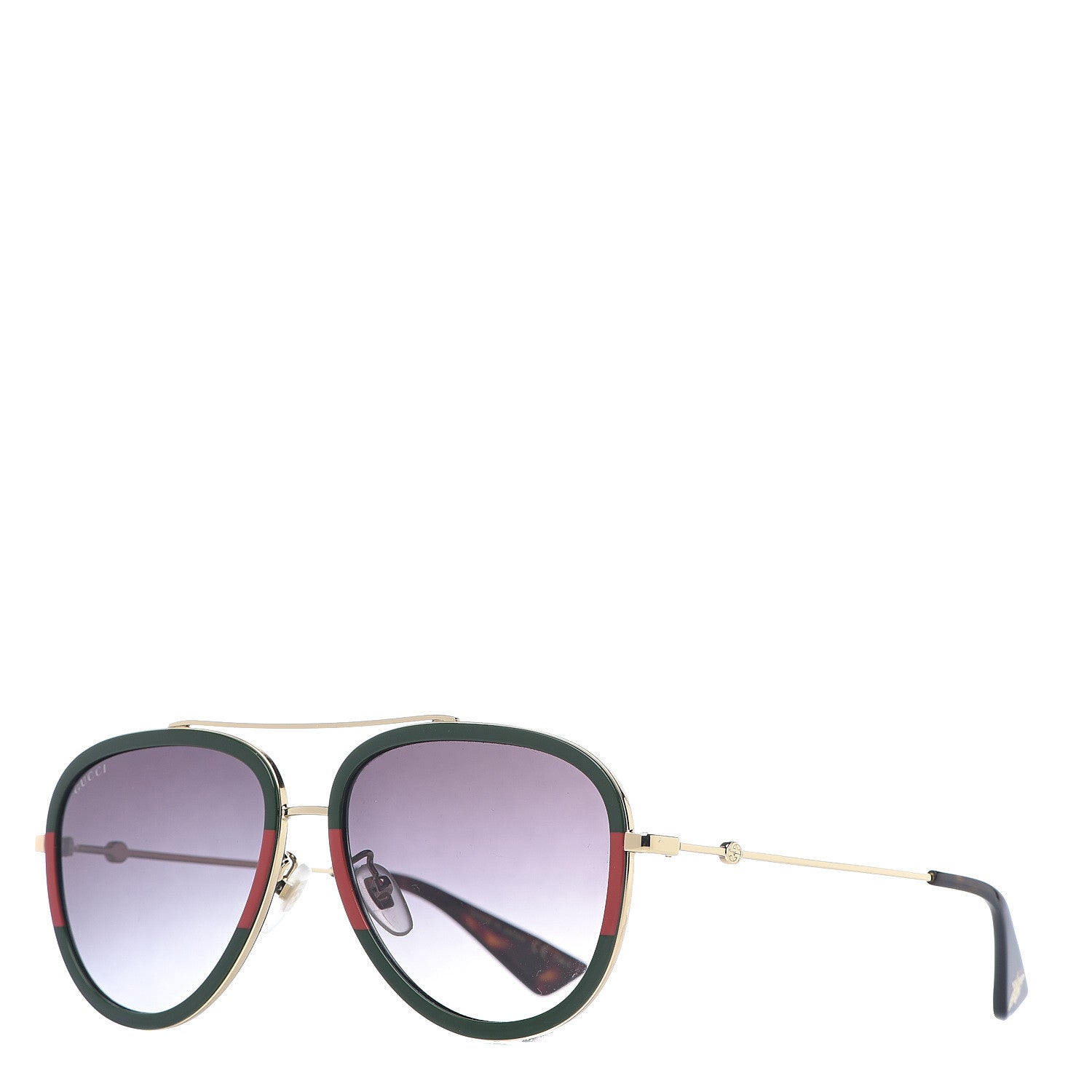 Gucci Web Aviator Sunglasses GG0062S Green Red 1 of 7
