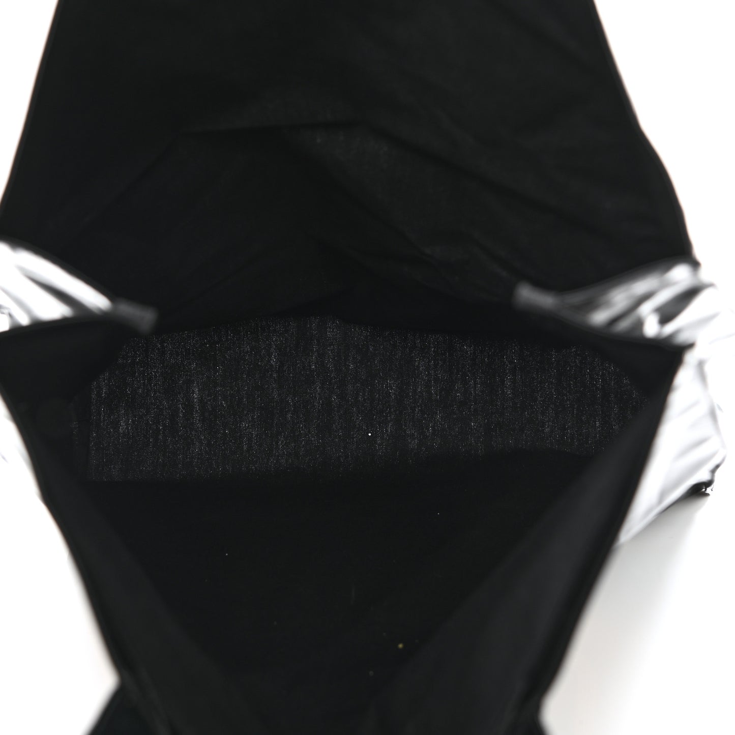 Patent Canvas Frame Logo Vertical Tote Black Crop