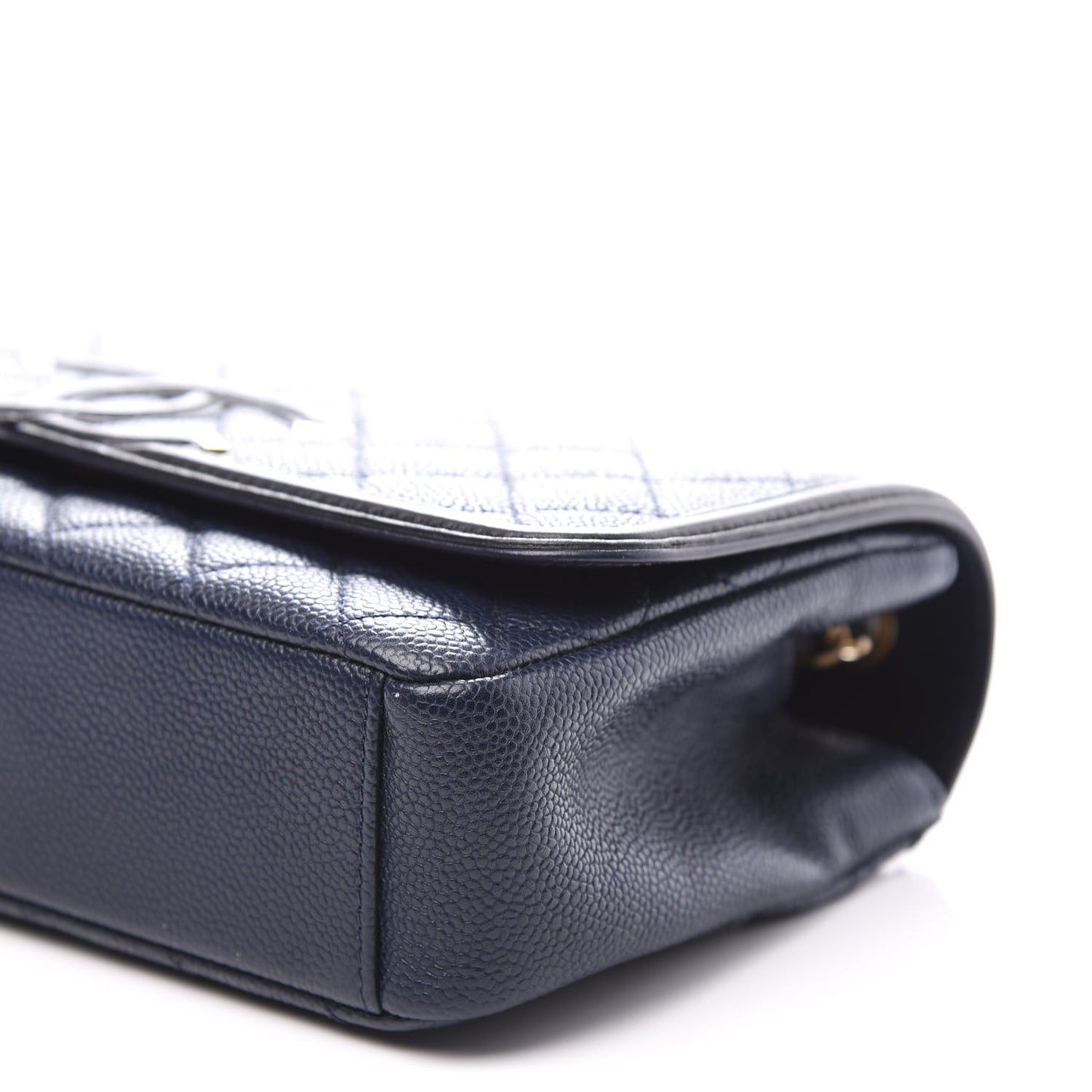 Caviar Quilted Medium CC Filigree Flap Navy Black