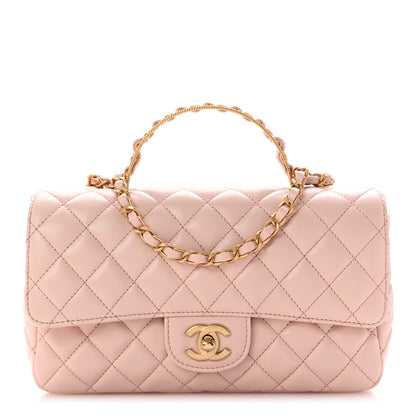Chanel Lambskin Quilted Small Metal Top Handle Flap Light Pink 1 of 12