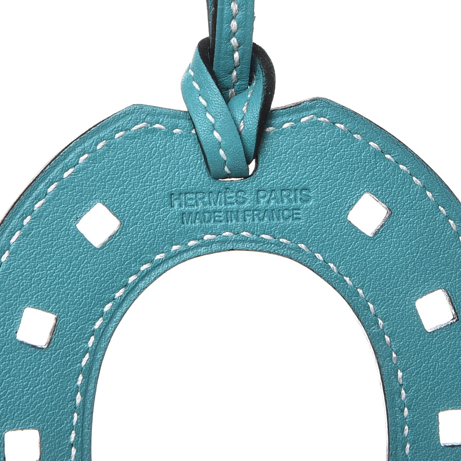 Hermes Swift Paddock Horseshoe Bag Charm Bleu Paon 3 of 4