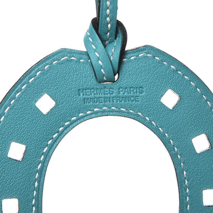 Hermes Swift Paddock Horseshoe Bag Charm Bleu Paon 3 of 4