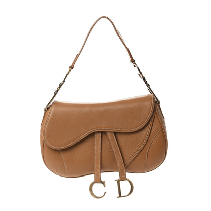 Christian Dior Calfskin Double Saddle Bag Brown 1 of 14