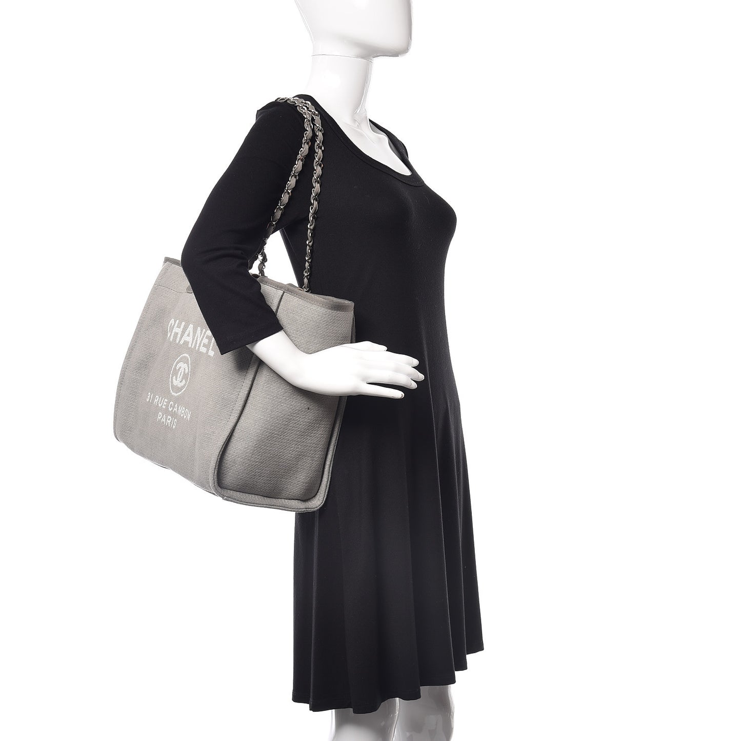 Canvas Large Deauville Tote Grey