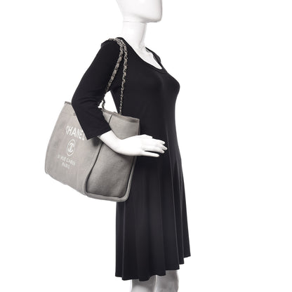 Chanel Canvas Large Deauville Tote Grey 2 of 11