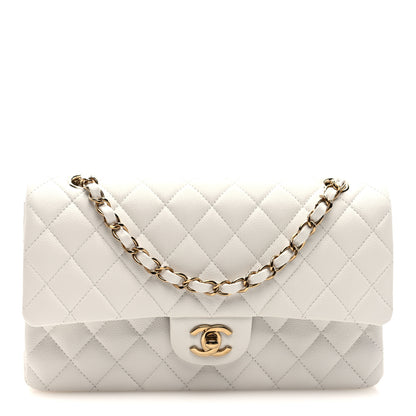 Chanel Caviar Quilted Medium Double Flap White 8 of 11