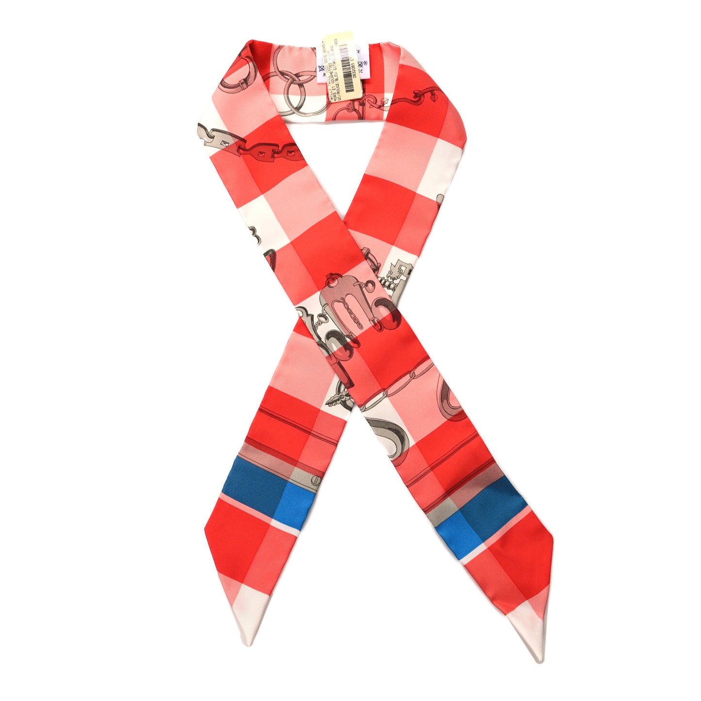 Silk Mors Et Gourmettes Vichy Twilly Rouge Bleu Gitane White