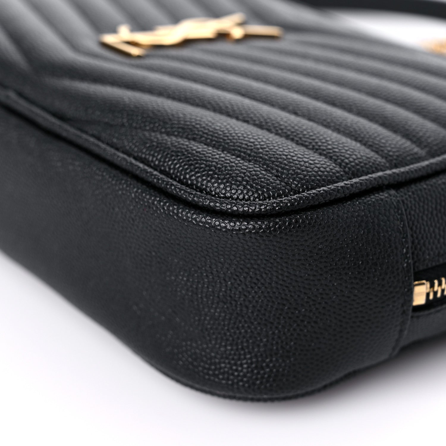 Saint Laurent Grain De Poudre Matelasse Monogram Mini Lou Camera Bag Black 8 of 18