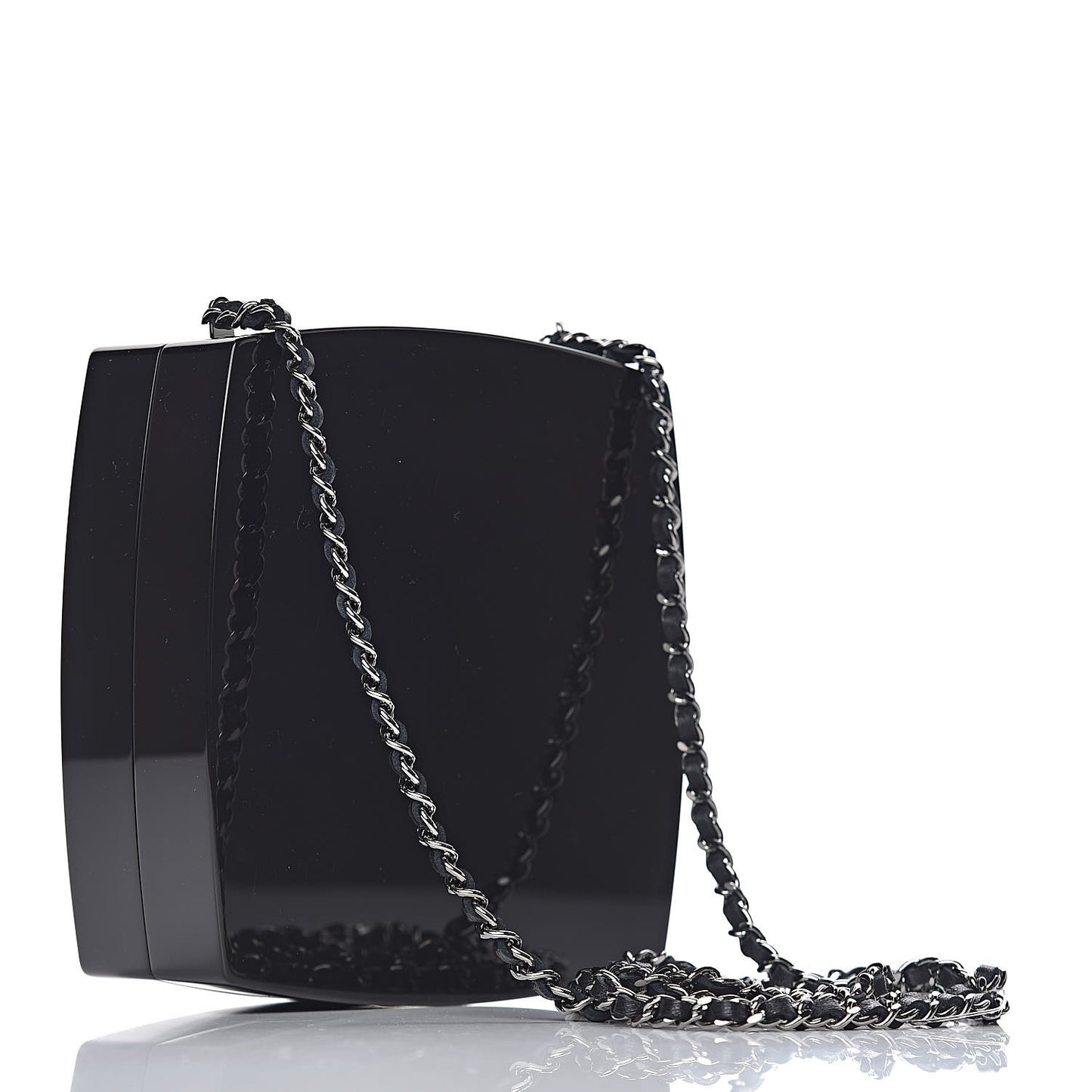 Plexiglass Compact Box Clutch Black Ivory