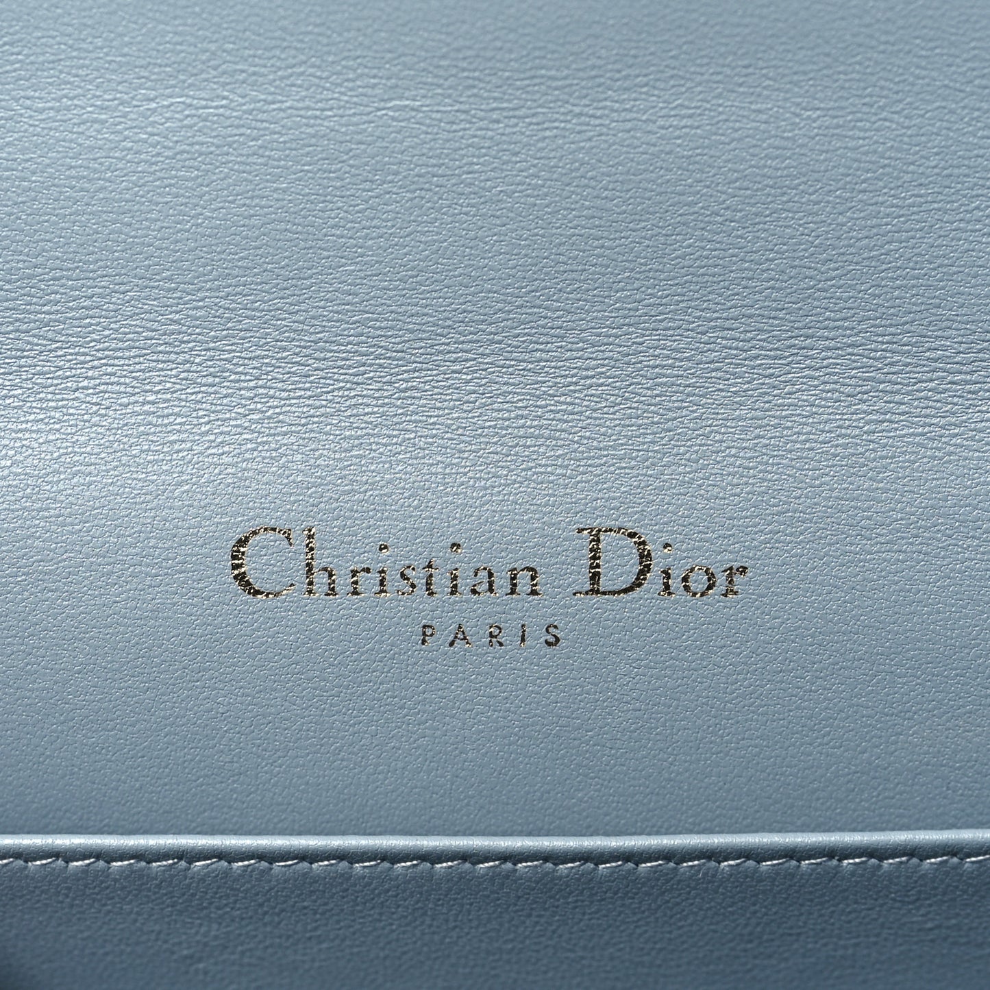 Lambskin Cannage Lady Dior Chain Wallet Cloud Blue