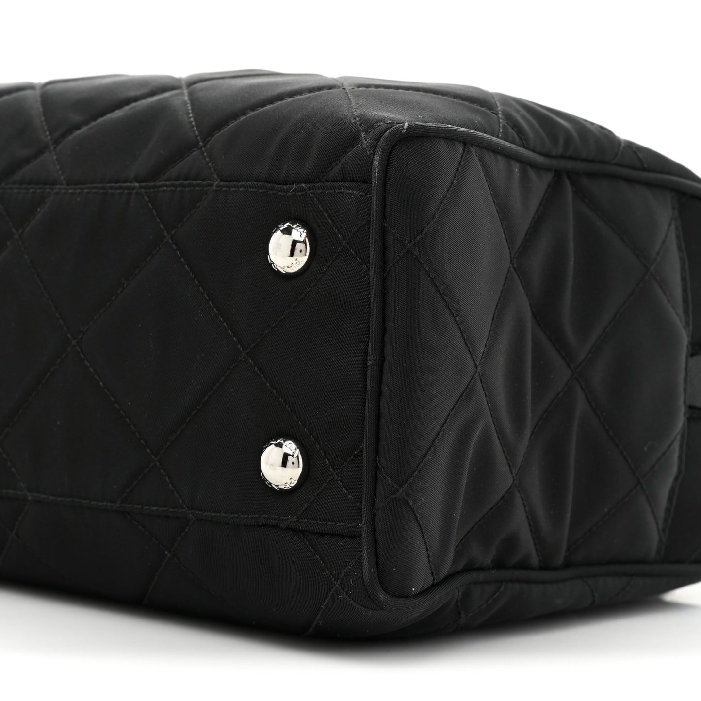 Nylon Tessuto Impuntu Quilted Shoulder Bag Black