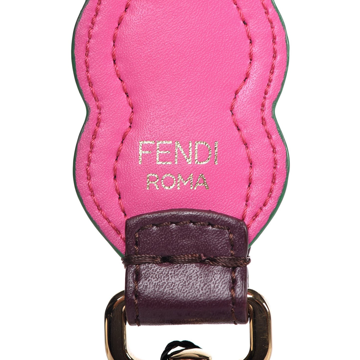 Calfskin Pearl Embellished Mini Strap You Amarone Geranium