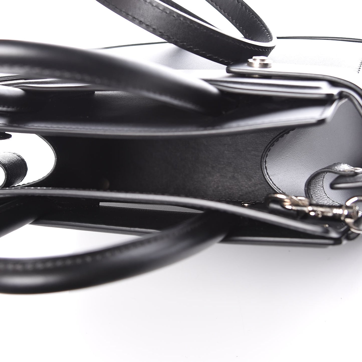 Smooth Calfskin Mini Horizon Satchel Black