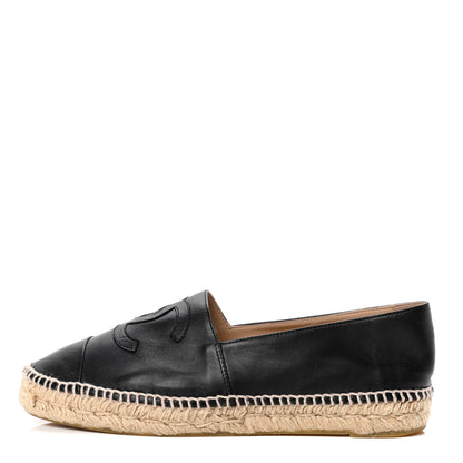 Chanel Lambskin CC Espadrilles 40 Black 1 of 5