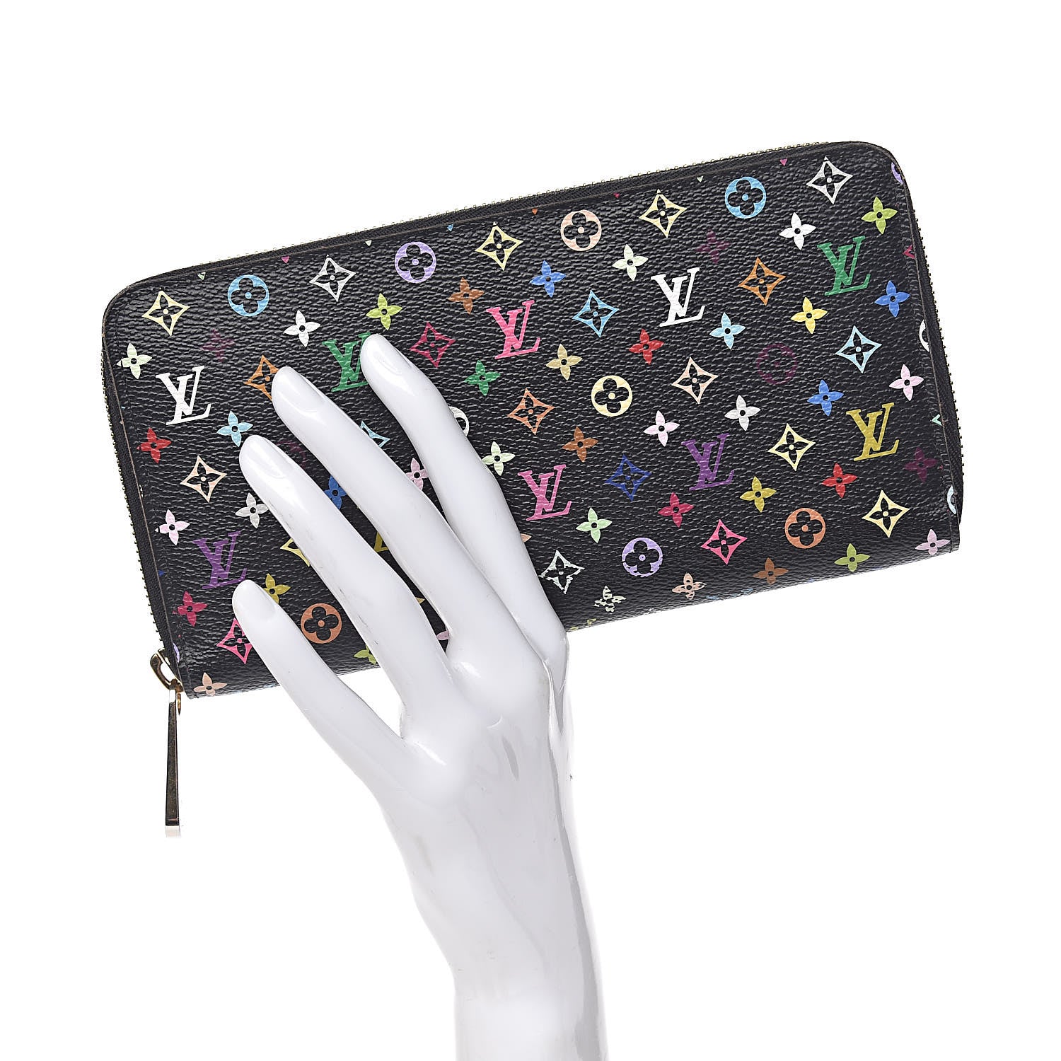 Louis Vuitton Monogram Multicolor Zippy Wallet Black Grenade 2 of 7
