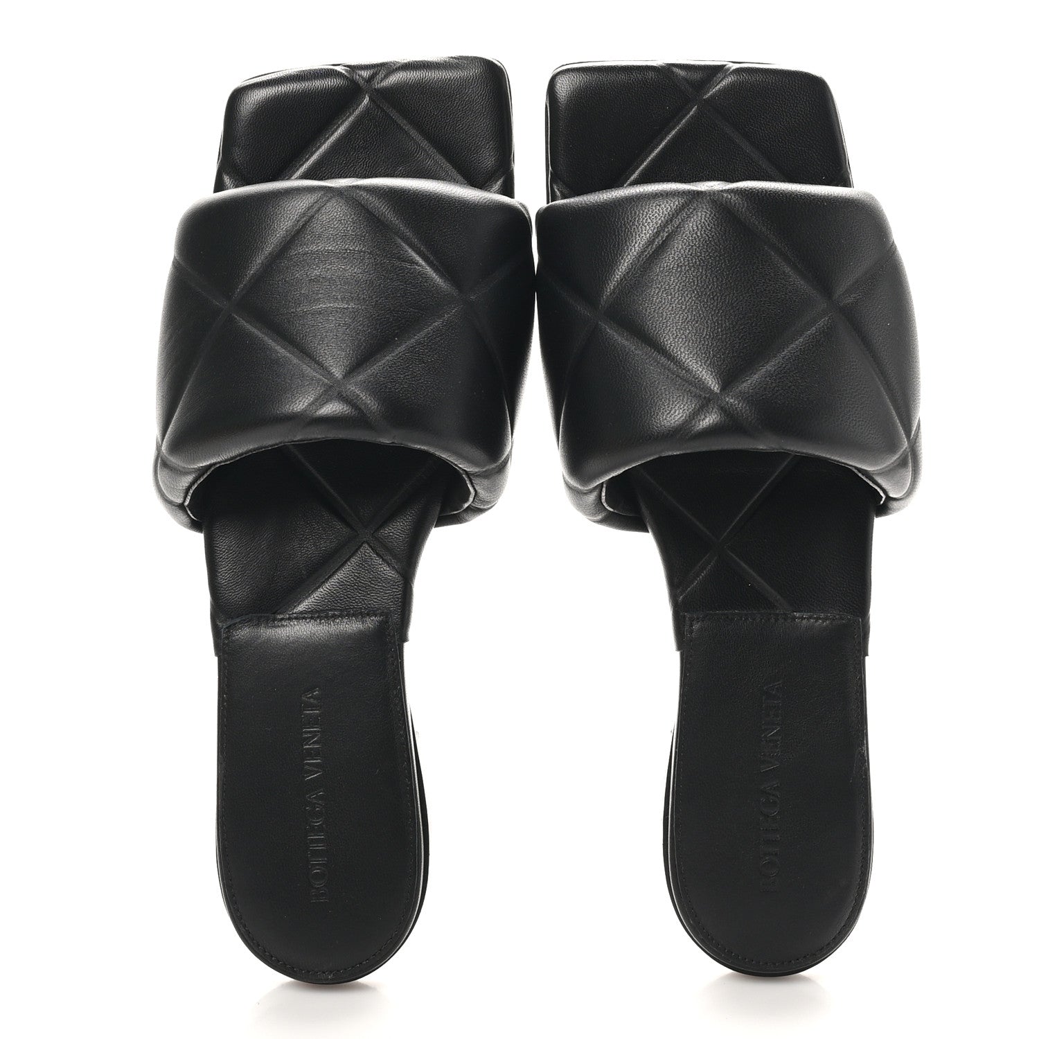 Bottega Veneta Nappa Quilted Rubber Lido Flat Sandals 37 Black 2 of 9