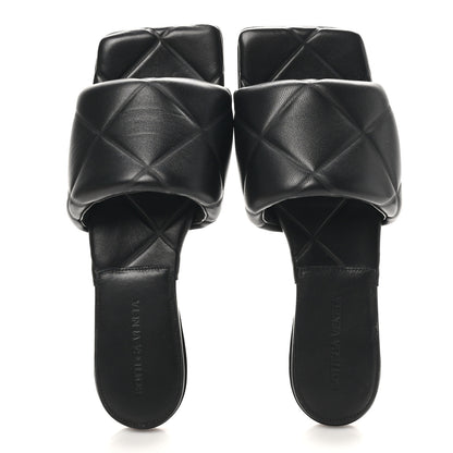Bottega Veneta Nappa Quilted Rubber Lido Flat Sandals 37 Black 2 of 9