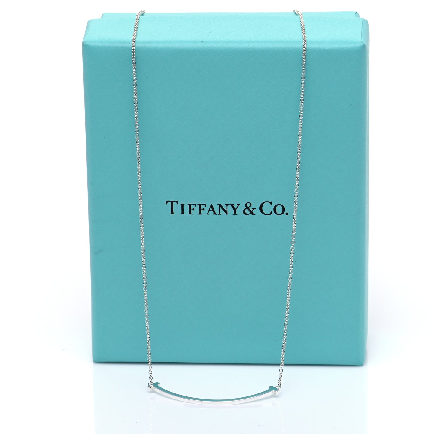 Sterling Silver Small T Smile Pendant Necklace