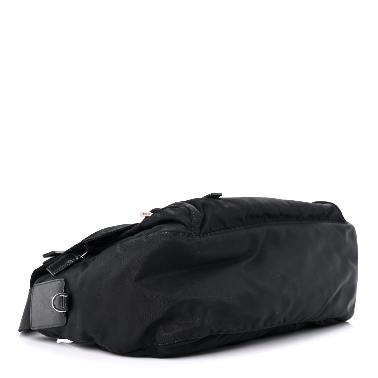 Tessuto Nylon Saffiano Messenger Bag Black