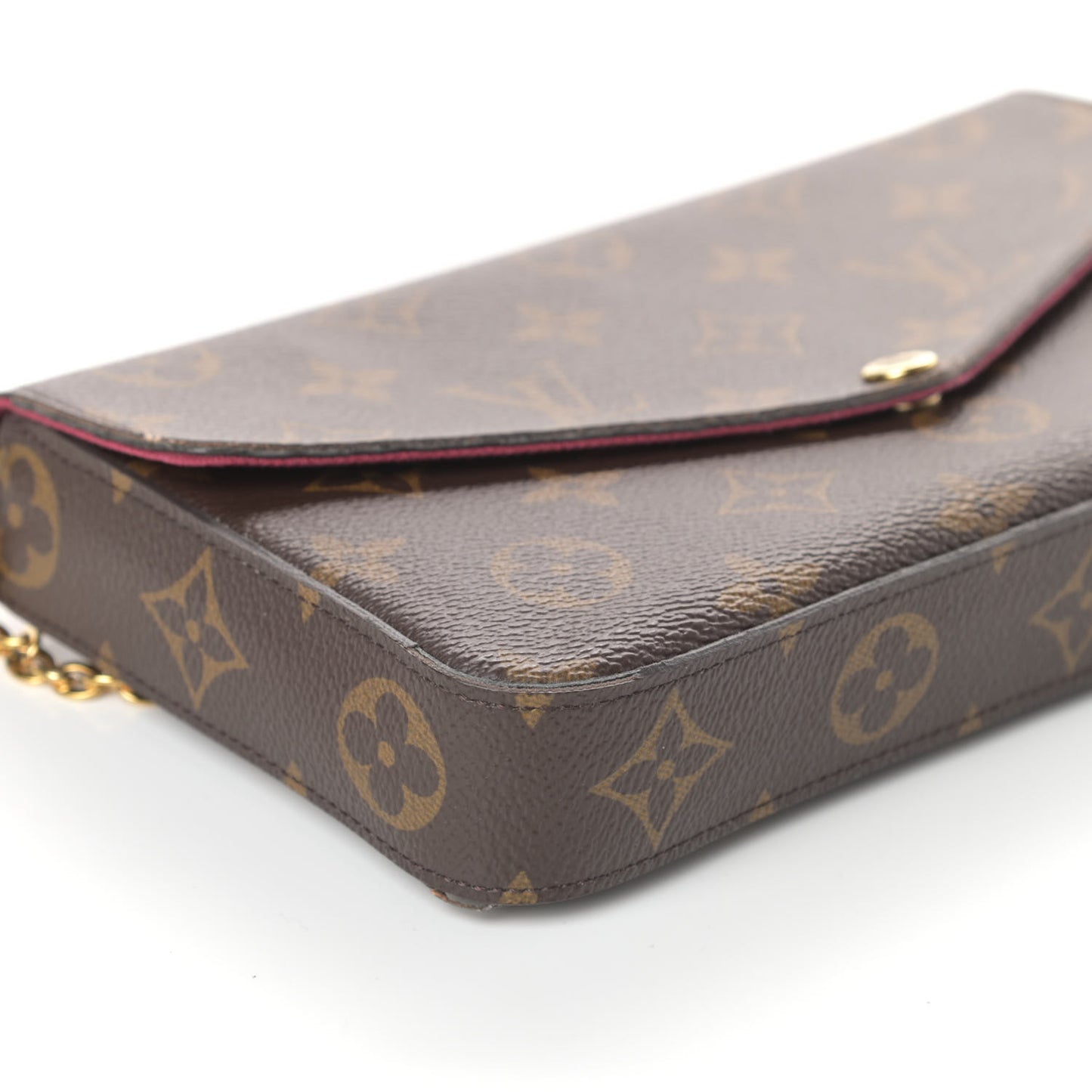 Monogram Pochette Felicie Chain Wallet Fuchsia